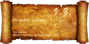 Vranka Zelma névjegykártya
